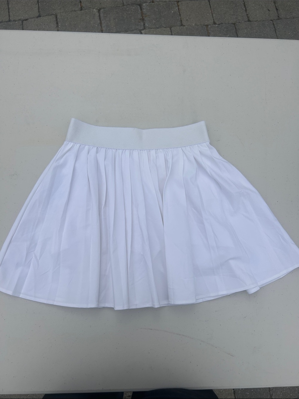 Garage White Pleated Skater Skirt
